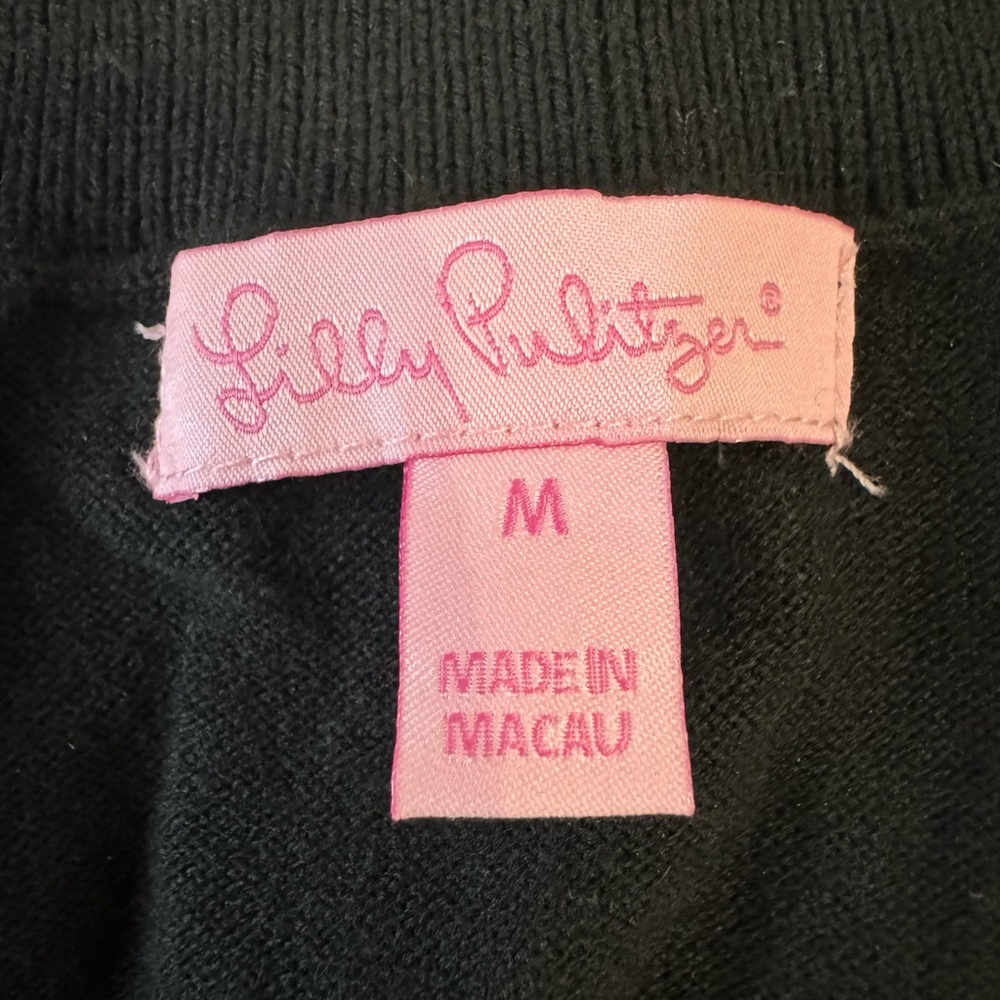 Lilly Pulitzer black v neck sweater M